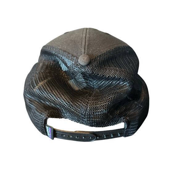 Patagonia SnapBack Logo Cap Adjustable Black Mesh Trucker Hat - Picture 3 of 5